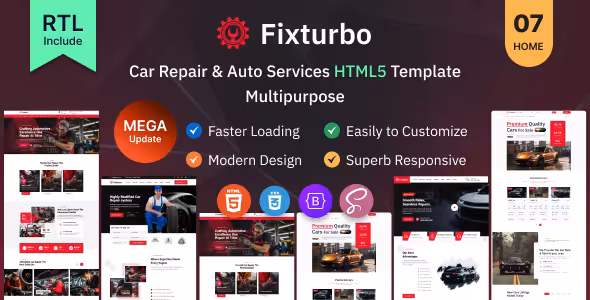 دانلود قالب Fixturbo فیکس توربو قالب HTML خدمات خودرو