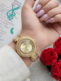 خرید ساعت زنانه امپاور رنگ ثابت نگین دار کیفیت عالی بند استیل کد 1918511 - ردگل