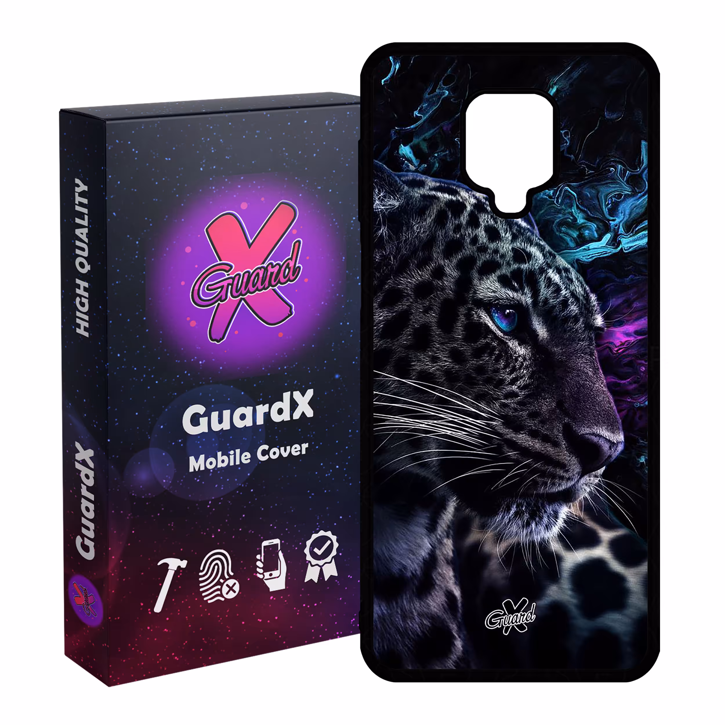 کاور گارد ایکس طرح پلنگ مدل Glass10250 مناسب برای گوشی موبایل سامسونگ Redmi Note 9S / Note 9 Pro / Note 9 Pro Max