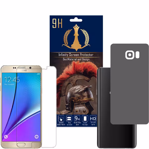 برچسب پوششی اینفینیتی مدل PRO MAX مناسب برای گوشی موبایل سامسونگ Galaxy NOTE 5 به همراه محافظ صفحه نمایش