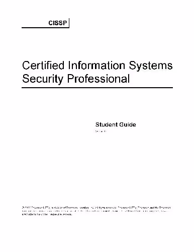 خرید و دانلود نسخه کامل کتاب Certified Information Systems Security Professional. Student Guide