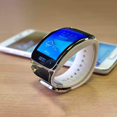 برچسب ماهوت طرح Graphite_Gold_Marble مناسب برای ساعت هوشمند سامسونگ Galaxy Gear S