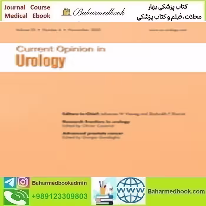 Current Opinion in Urology Volume 33 1 to 6 2023 TRUE PDF