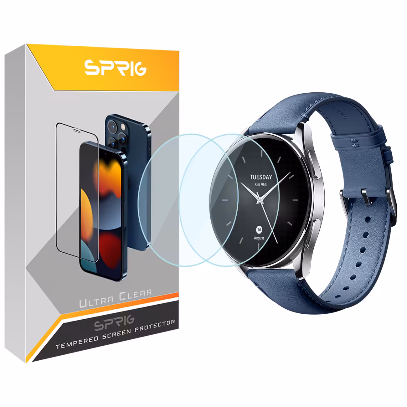 محافظ صفحه نمایش شیشه ای اسپریگ مدل SPG مناسب برای ساعت هوشمند شیائومی Watch S2 46mm بسته دو عددی