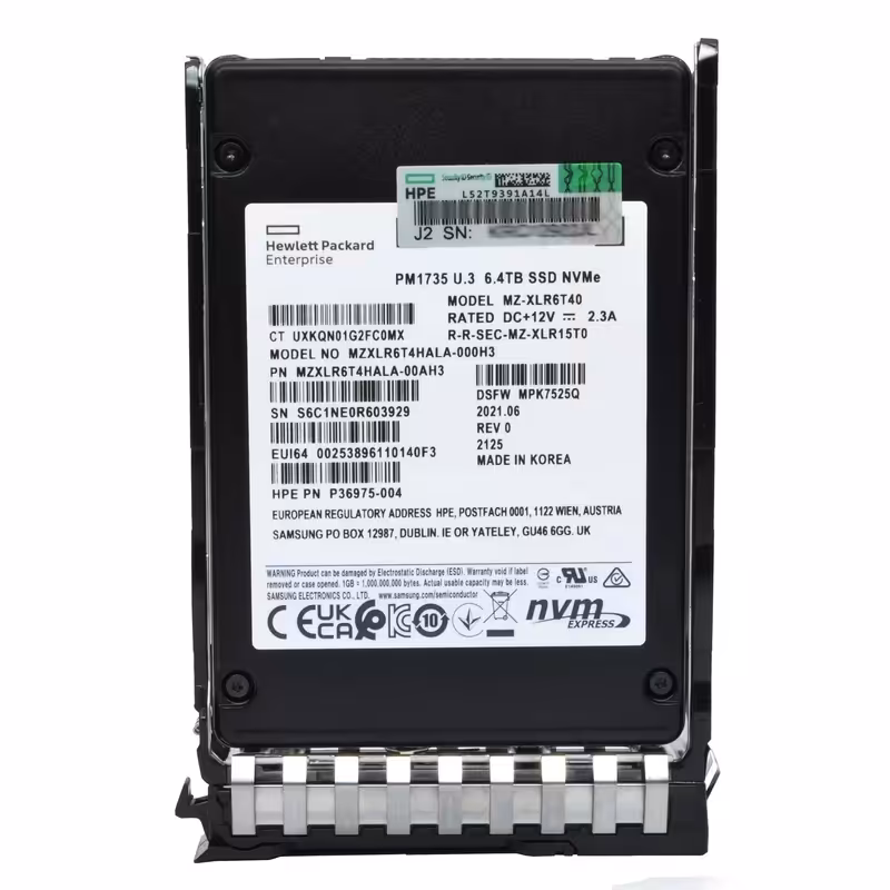 هارد اس اس دی اینترنال اچ پی ای مدل P40572-B21 ظرفیت 6.4TB ترابایت NVMe