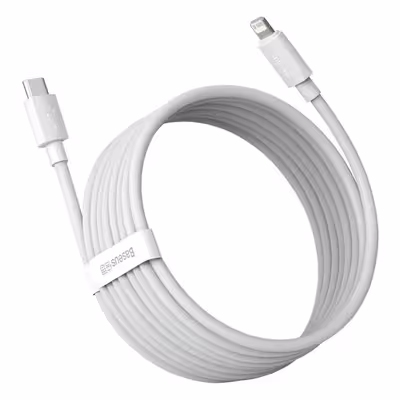 کابل تبدیل USB-C به لایتنینگ باسئوس مدل Simple Wisdom طول 1.5 متر بسته 2 عددی