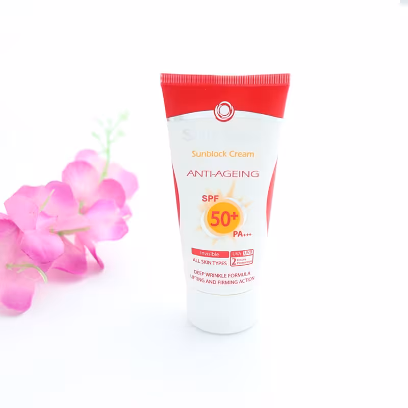 کرم ضدآفتاب و ضدچروک spf50 برند سان سیف بدون رنگ 90316