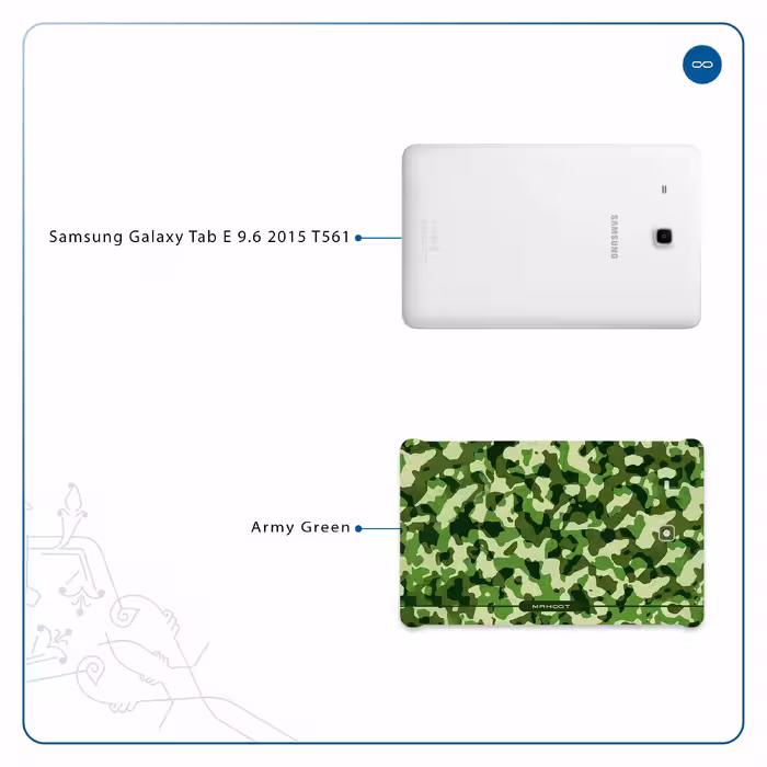 برچسب پوششی ماهوت مدل Army-Green-2 مناسب برای تبلت سامسونگ Galaxy Tab E 9.6 2015 T561