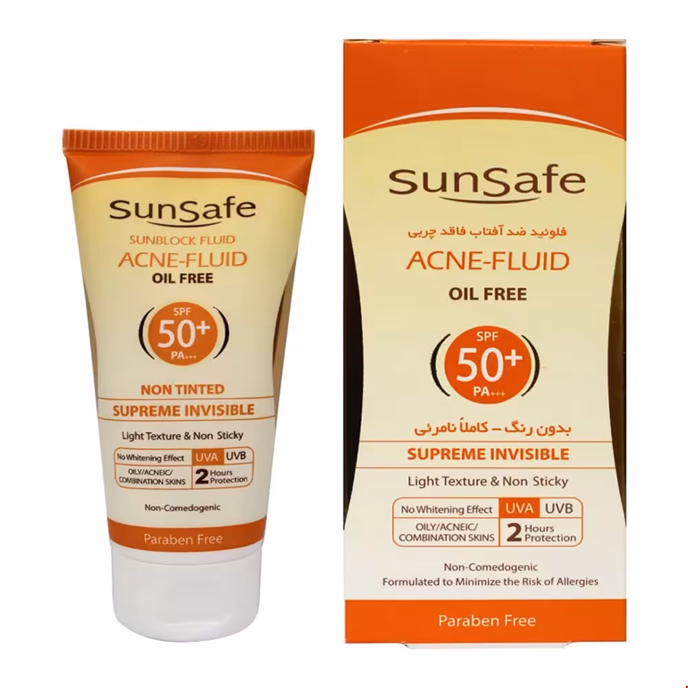 فلوئید ضد آفتاب فاقد چربی SPF50 سان سیف 50 میلی لیتری