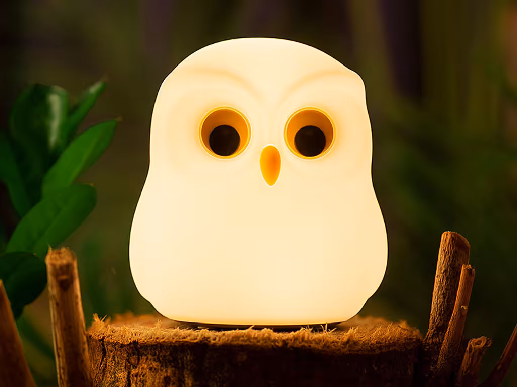 چراغ خواب رومیزی فانتزی شارژی Owl table lamp colorful silicone pat lamp