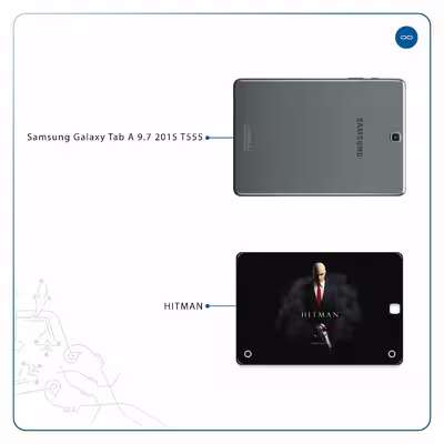 برچسب پوششی ماهوت مدل Hitman-Game مناسب برای تبلت سامسونگ Galaxy Tab A 9.7 2015 T555
