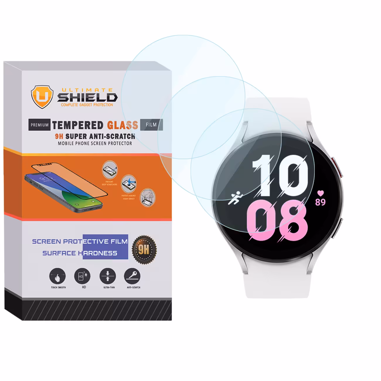 محافظ صفحه نمایش شیشه ای آلتیمیت شیلد مدل SH-UL مناسب برای ساعت هوشمند سامسونگ Galaxy Watch 5 44mm بسته سه عددی