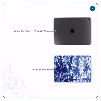 برچسب پوششی ماهوت مدل Army-Winter مناسب برای تبلت اپل iPad Pro 11 2018 A1979