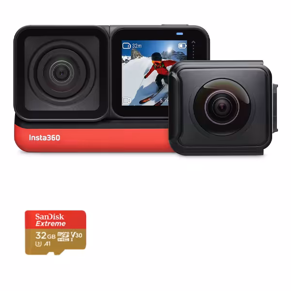دوربین فیلم برداری ورزشی اینستا 360 مدل ONE R TWIN EDITION به همراه کارت حافظه