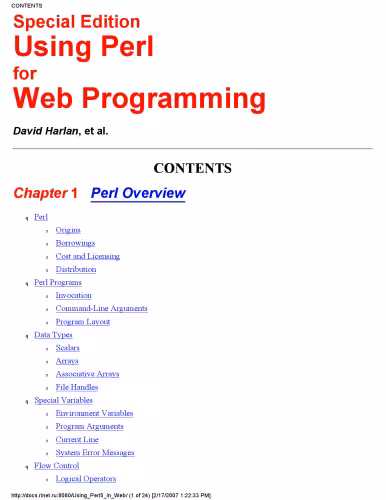 خرید و دانلود نسخه کامل کتاب Special Edition Using PERL 5 for Web Programming