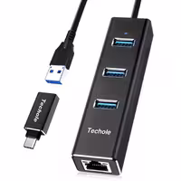 هاب شبکهTechole USB 3.0 آلومینیومی اورجینال آمازون