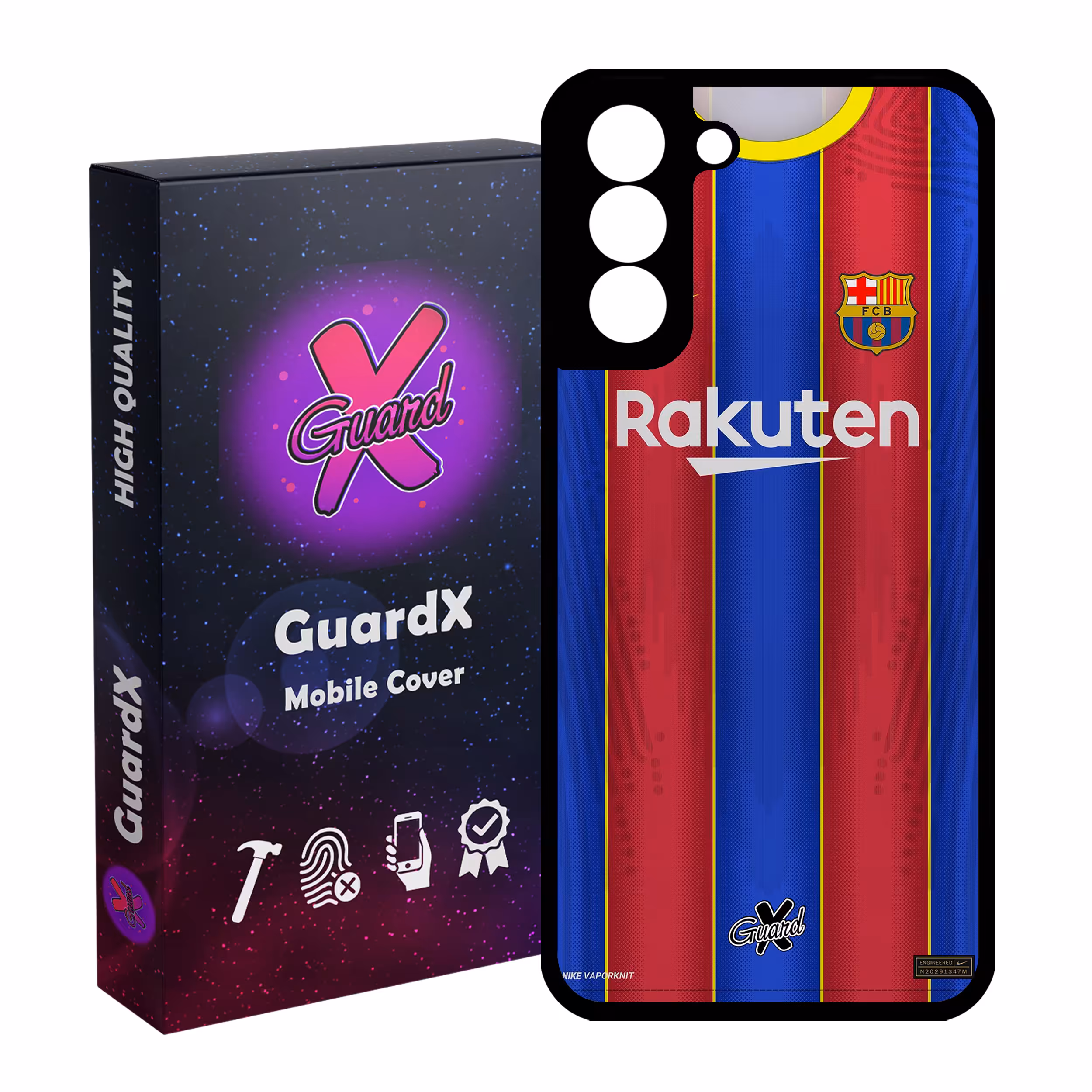 کاور گارد ایکس طرح بارسلونا مدل Glass10228 مناسب برای گوشی موبایل سامسونگ Galaxy S21 FE
