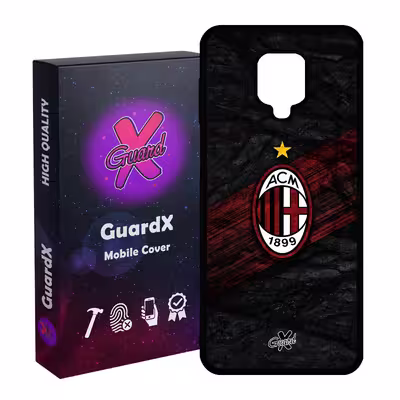 کاور گارد ایکس طرح AC Milan مدل Glass10057 مناسب برای گوشی موبایل شیائومی Redmi Note 9S / Note 9 Pro / Note 9 Pro Max