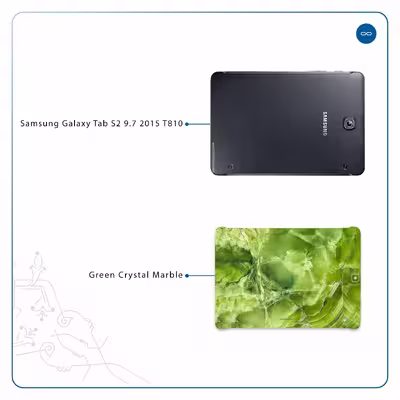 برچسب پوششی ماهوت مدل Green Crystal Marble مناسب برای تبلت سامسونگ Galaxy Tab S2 9.7 2015 T810