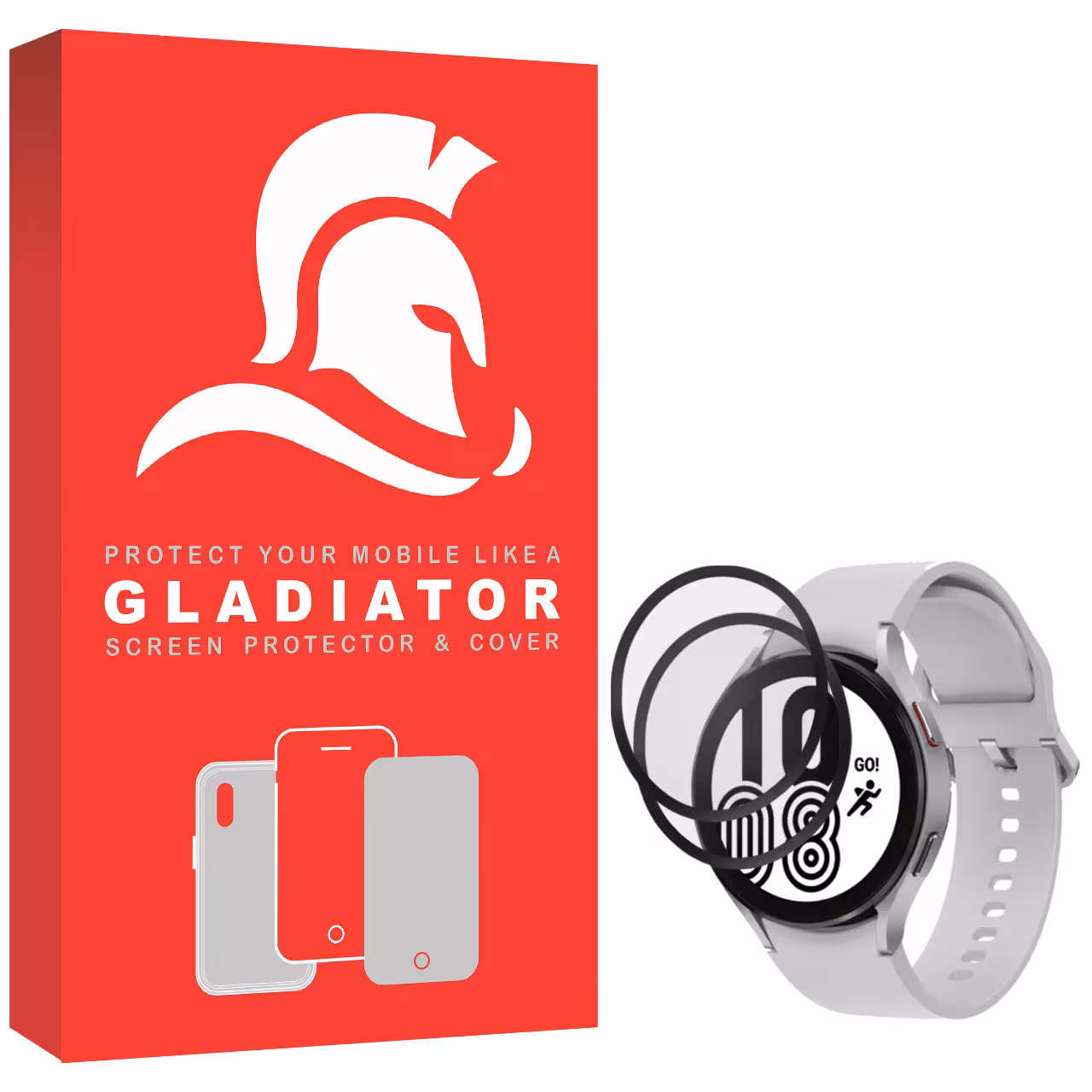محافظ صفحه نمایش گلادیاتور مدل GWP2000 مناسب برای ساعت هوشمند سامسونگ Watch 4 44mm بسته دو عددی