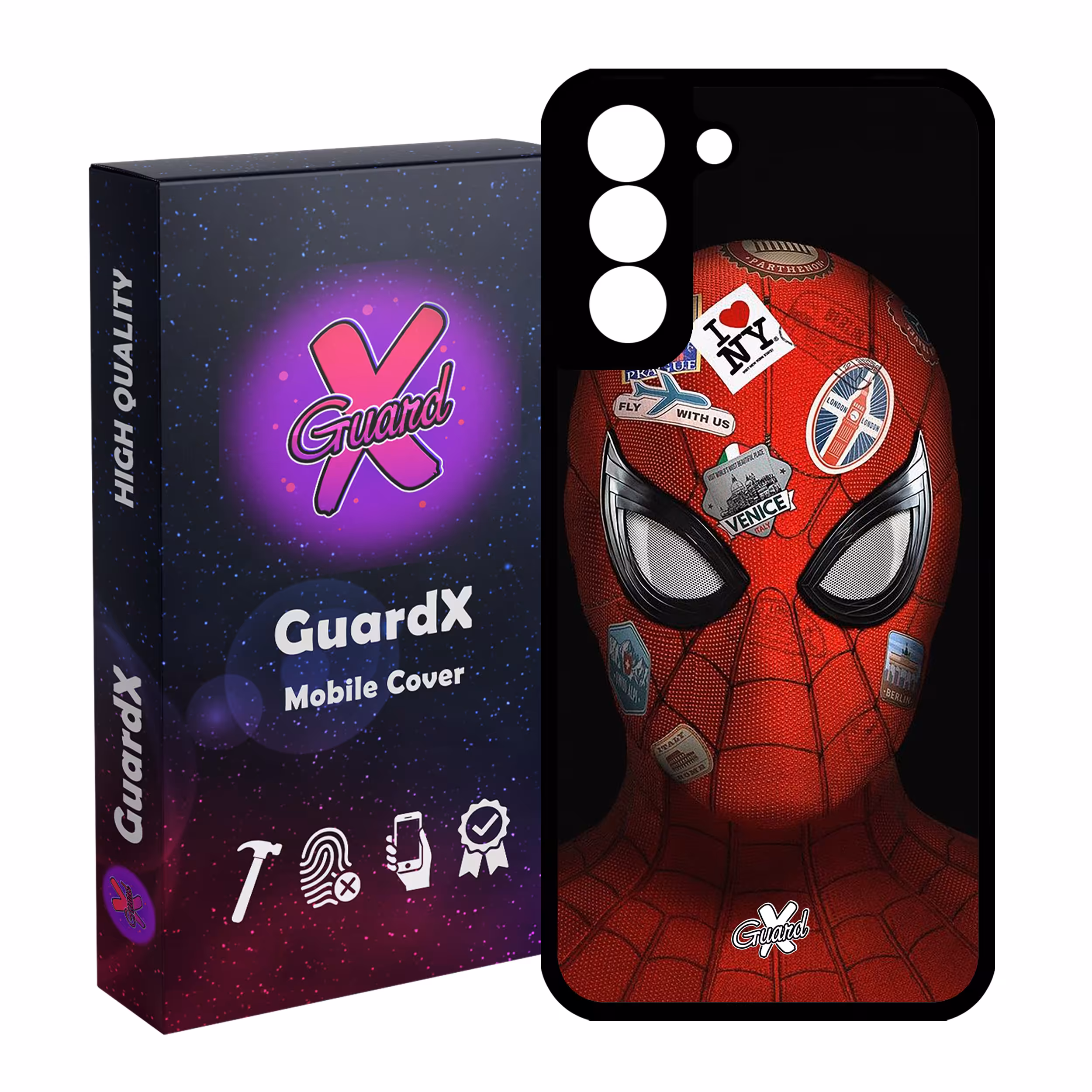 کاور گارد ایکس طرح Spider Man مدل Glass10033 مناسب برای گوشی موبایل سامسونگ Galaxy S21 FE