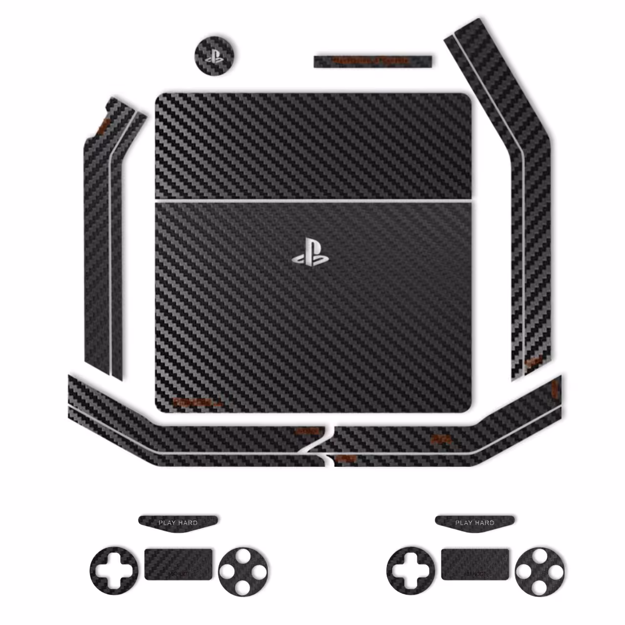 برچسب ماهوت مدلBlack Carbon-fiber Texture مناسب برای کنسول بازی PS4 Slim
