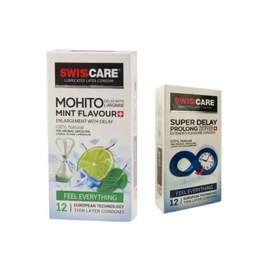 کاندوم سوئیس کر مدل Mohito SUPER DELAY مجموعه 2 عددی