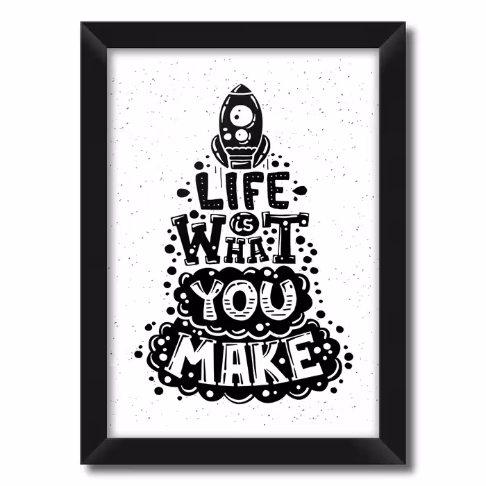 تابلو فنچ آرت طرح Life Is کد QT102B-BW