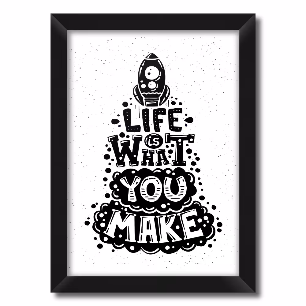 تابلو فنچ آرت طرح Life Is کد QT102B-BW