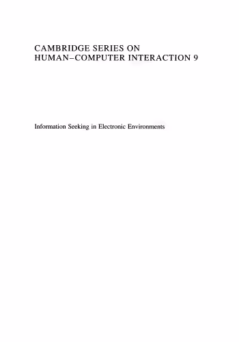خرید و دانلود نسخه کامل کتاب Information Seeking in Electronic Environments