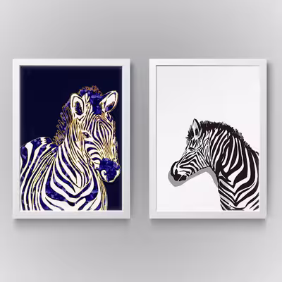 تابلو مدل دکوراتیو Zebra کدN172 مجموعه 2 عددی