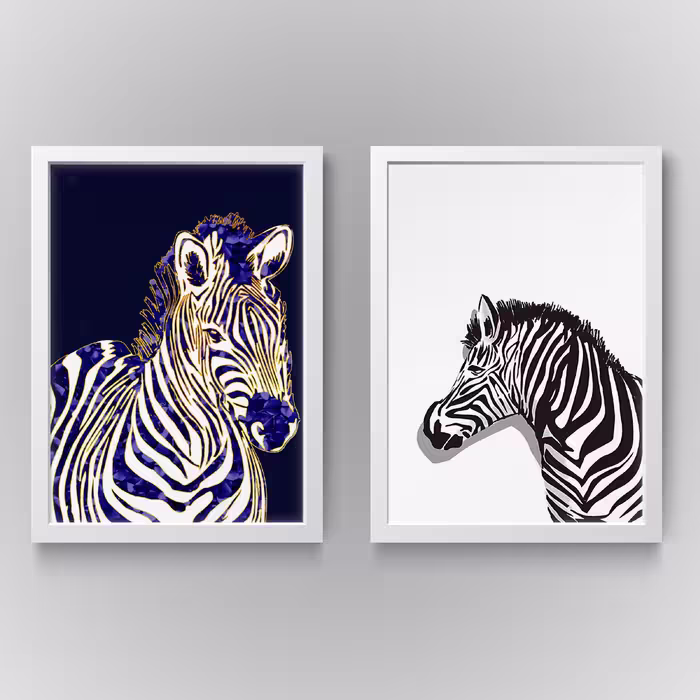 تابلو مدل دکوراتیو Zebra کدN172 مجموعه 2 عددی
