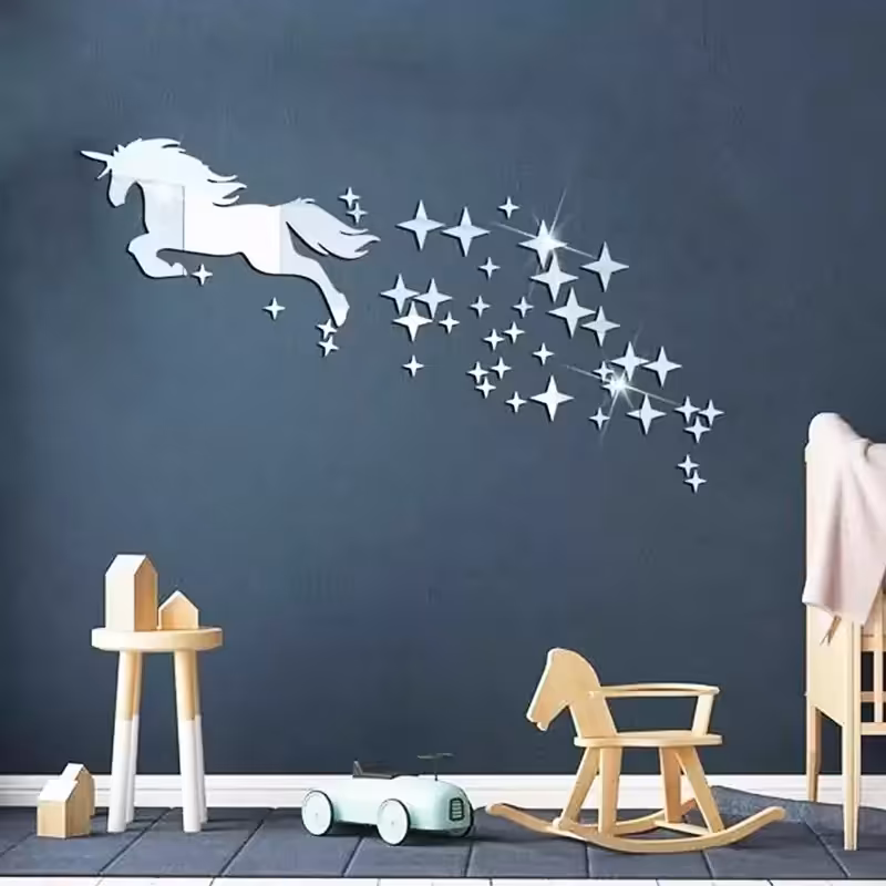 آینه مولتی استایل طرح اسب رنگ طلایی و نقره ای قیمت تولیدی