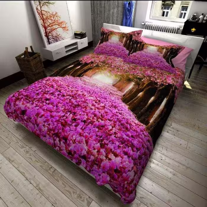 سرویس خواب طرح سه بعدی مدل جاده بهاری دو نفره 6 تکه