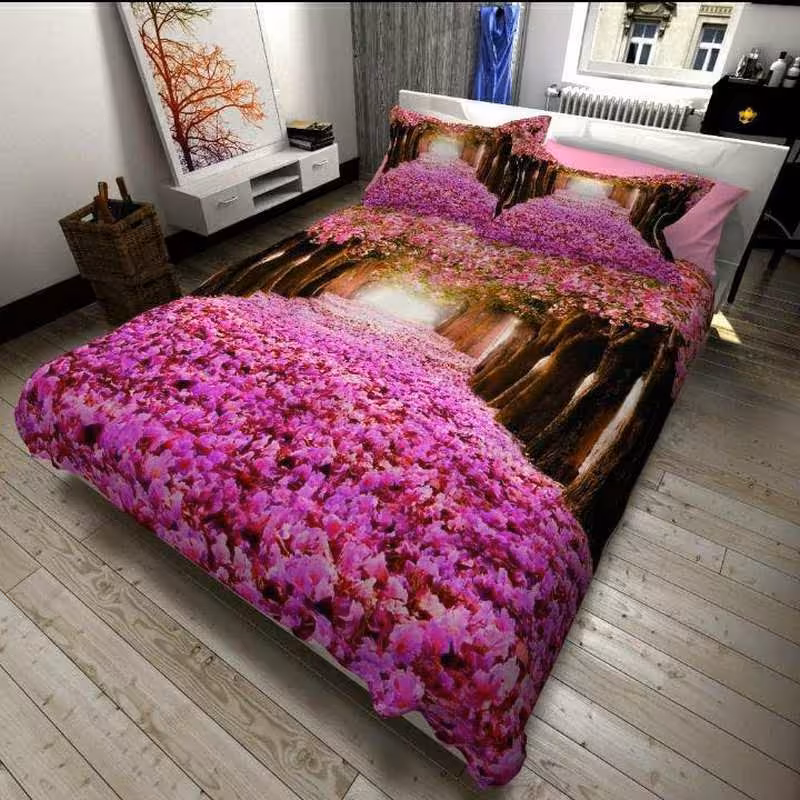 سرویس خواب طرح سه بعدی مدل جاده بهاری دو نفره 6 تکه