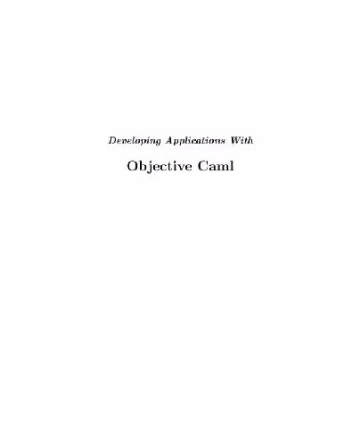 خرید و دانلود نسخه کامل کتاب Developing Applications With Objective Caml