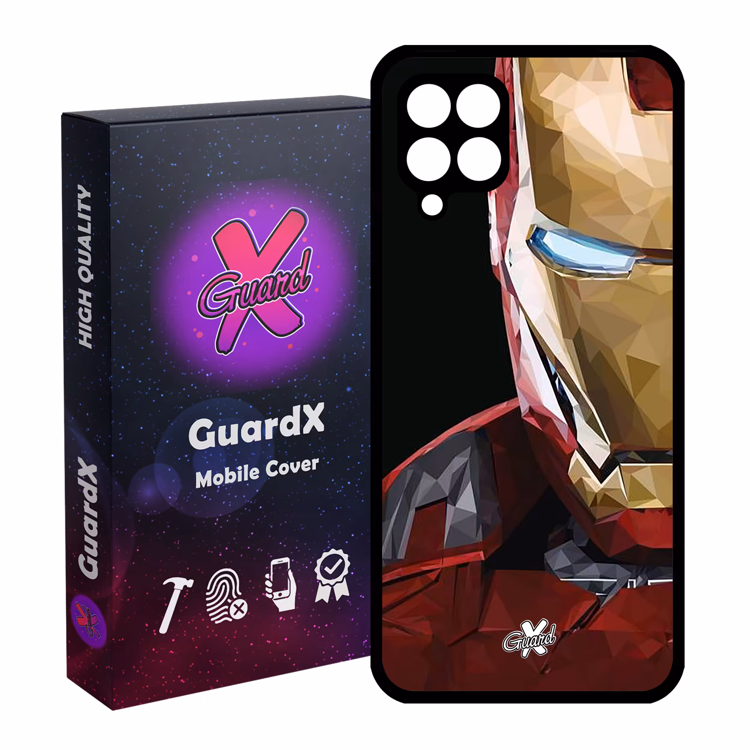 کاور گارد ایکس طرح Iron Man مدل Glass10048 مناسب برای گوشی موبایل سامسونگ Galaxy A12