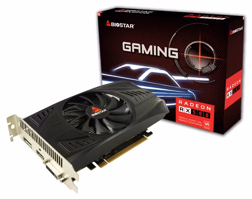 کارت گرافیک  بایوستار مدل VA5615RF41 RX560 4GB GDDR5 Single Fan حافظه 4 گیگابایت