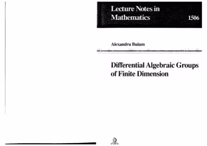خرید و دانلود نسخه کامل کتاب Differential Algebraic Groups of Finite Dimension