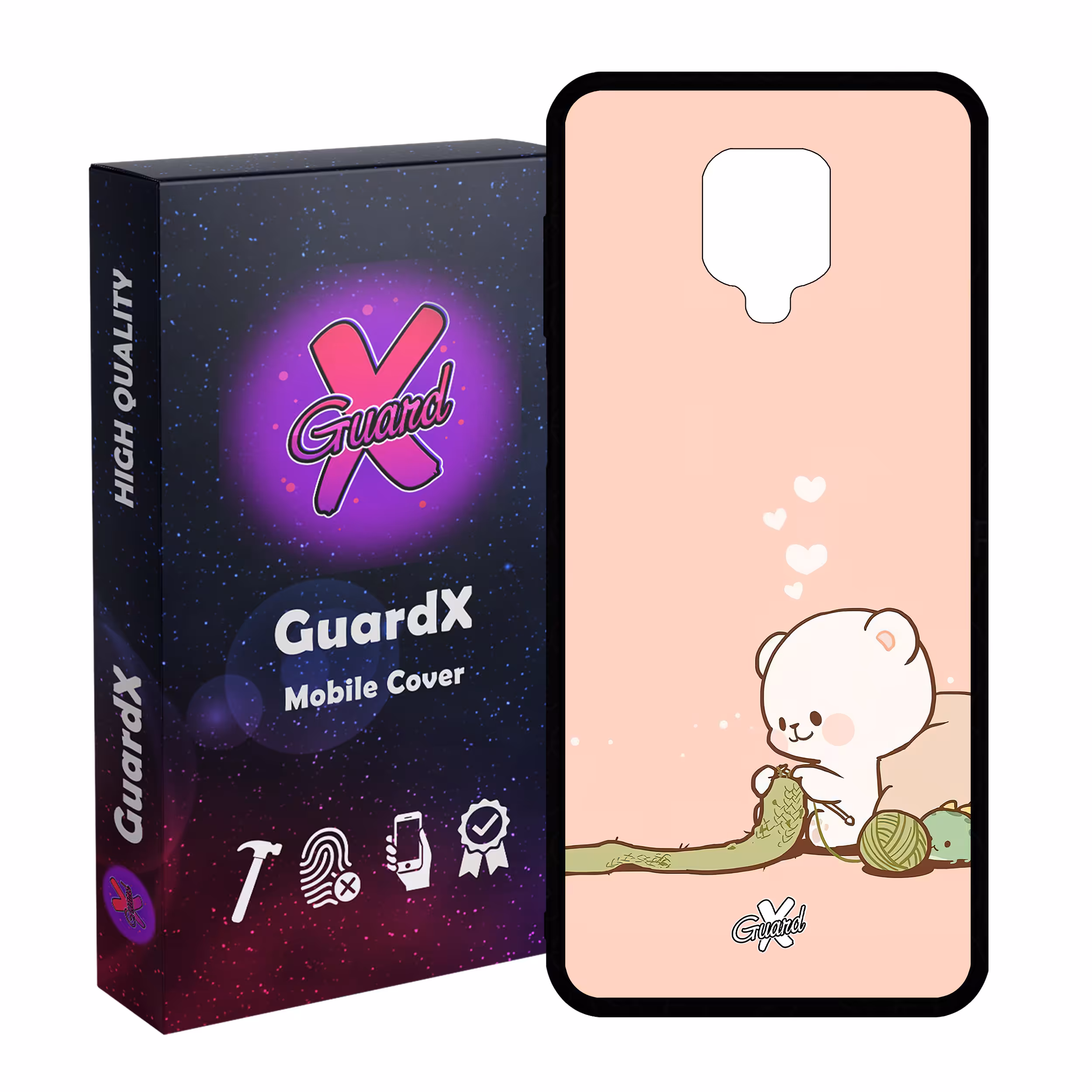 کاور گارد ایکس طرح خرس 2 مدل Glass10489 مناسب برای گوشی موبایل شیائومی Redmi Note9 Pro/Note 9 Pro Max/Redmi Note 9S/MI Poco M2 Pro