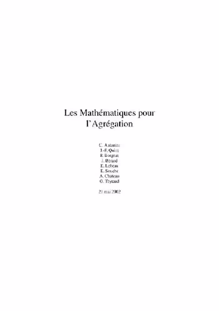 خرید و دانلود نسخه کامل کتاب Les Mathematiques pour l'agregation