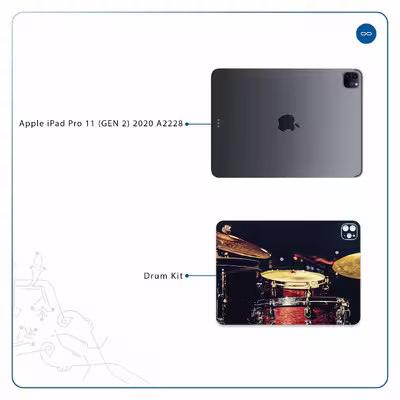 برچسب پوششی ماهوت مدل Drum Kit مناسب برای تبلت اپل iPad Pro 11 (GEN 2) 2020 A2228