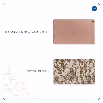 برچسب پوششی ماهوت مدل Army-Desert-Pixel مناسب برای تبلت سامسونگ Galaxy Tab A 10.1 2019 T515