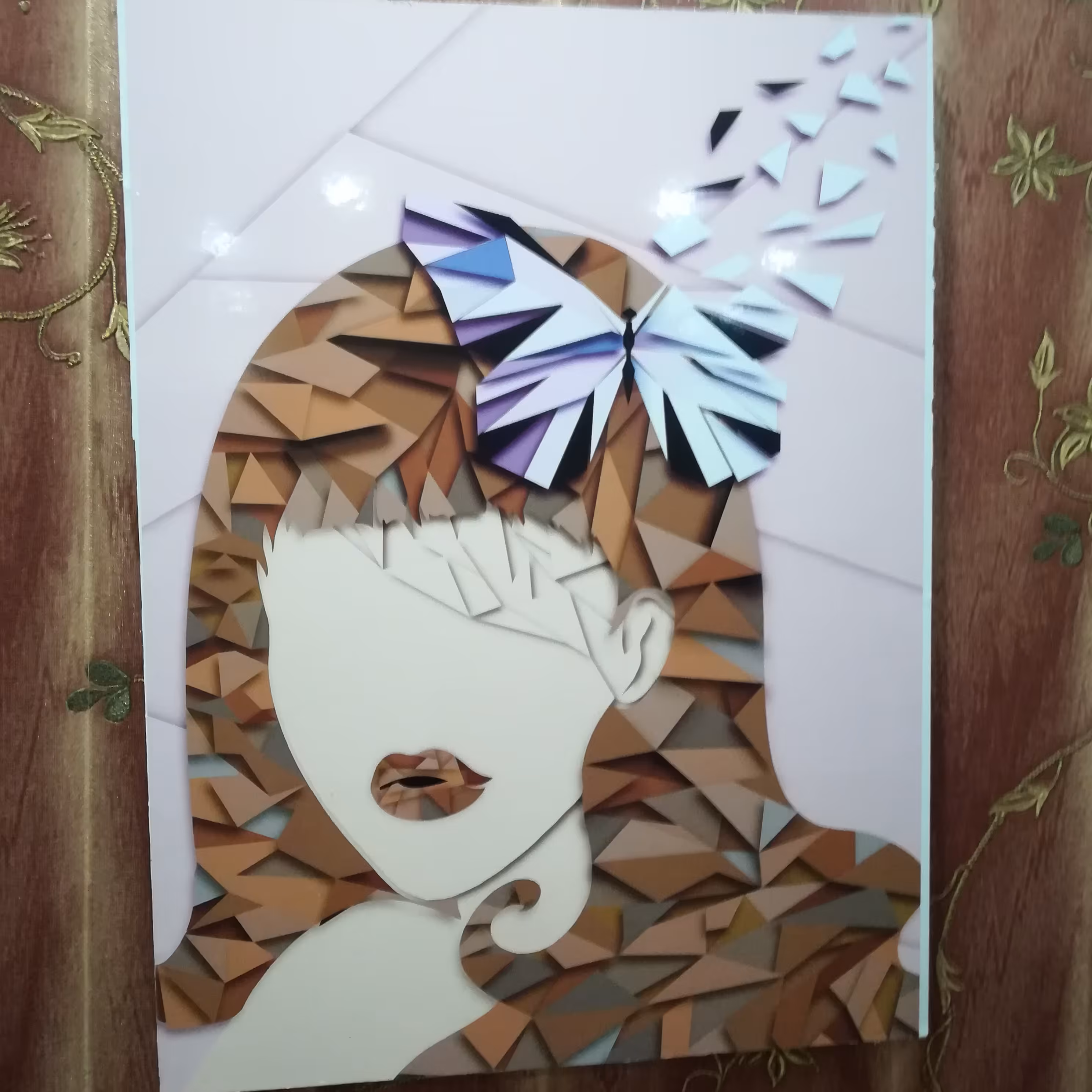 تابلوی هنری دو بعدی طرح دختر و پروانه