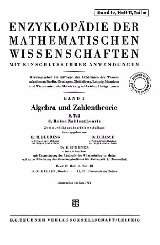 خرید و دانلود نسخه کامل کتاب Encyclopaedie der mathematischen Wissenschaften und Anwendungen. Algebra und Zahlentheorie