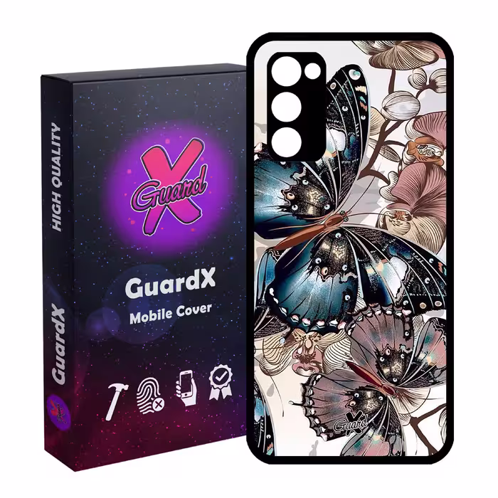 کاور گارد ایکس طرح پروانه مدل Glass10285 مناسب برای گوشی موبایل سامسونگ Galaxy S20 FE