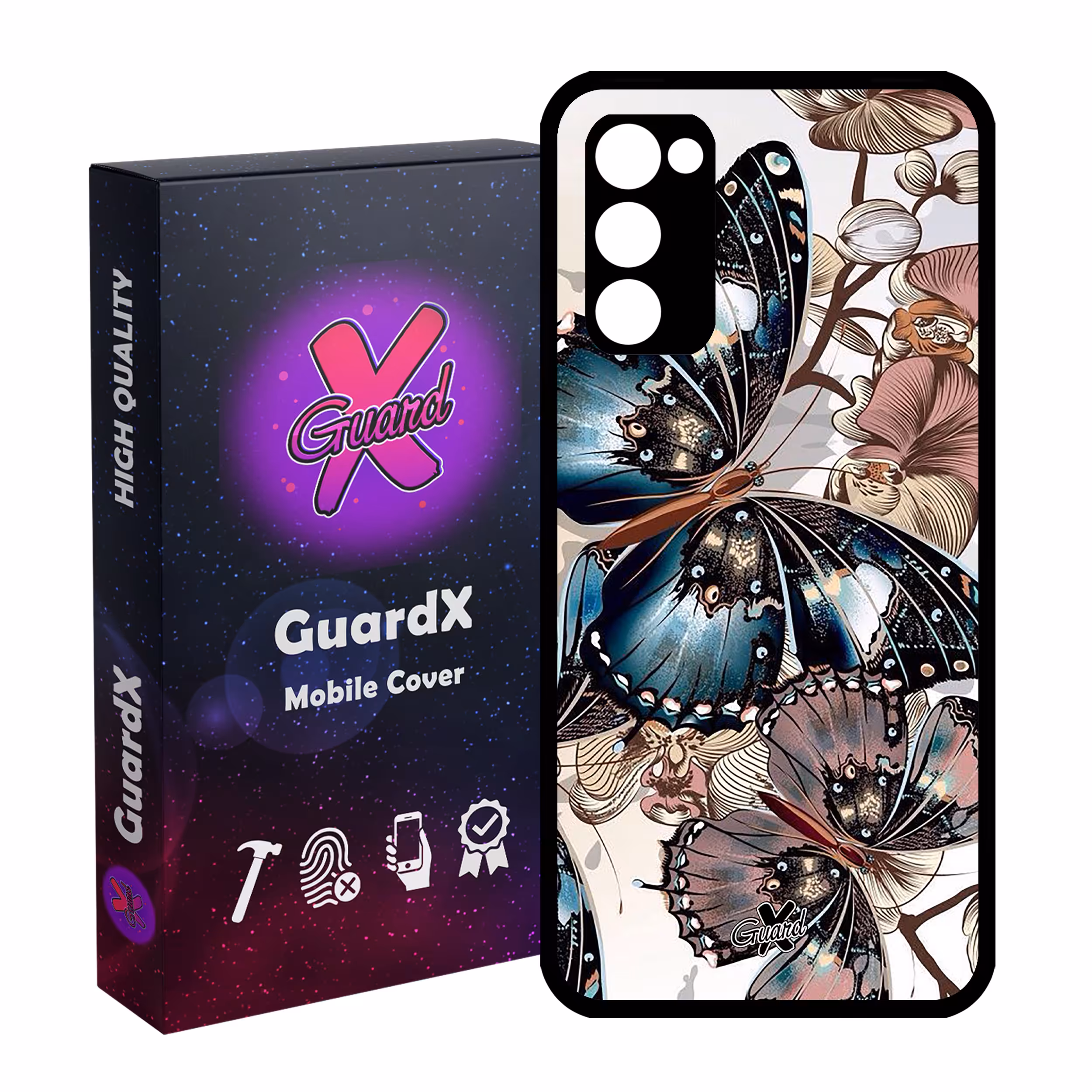 کاور گارد ایکس طرح پروانه مدل Glass10285 مناسب برای گوشی موبایل سامسونگ Galaxy S20 FE