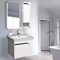 ست کابینت و روشویی مدل Curve007 به همراه آینه و باکس