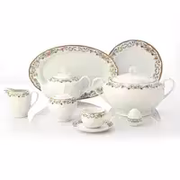 سرویس چینی 102 پارچه کامل غذا خوری چینی زرین ایران سری ایتالیا اف مدل گلستان درجه عالی