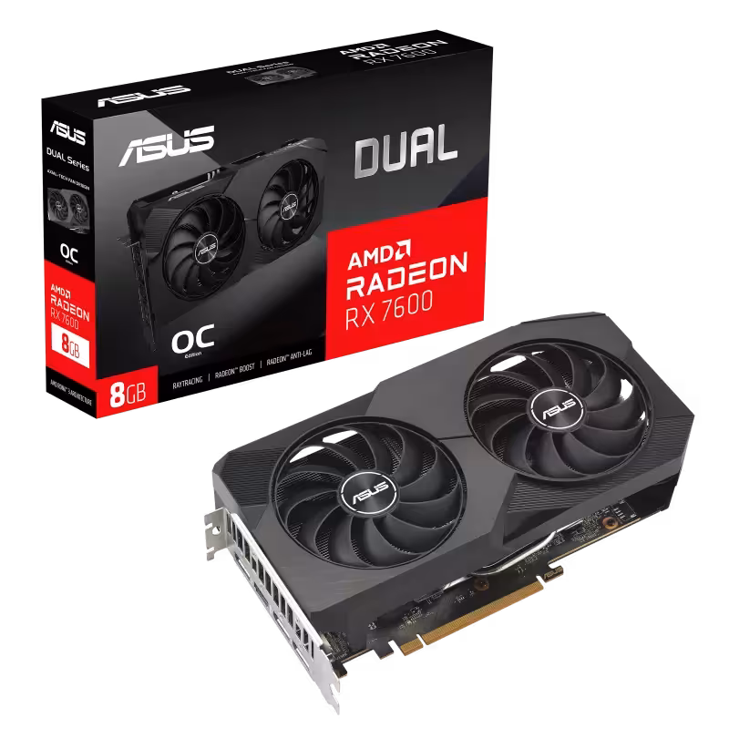 کارت گرافیک ایسوس Dual Radeon™ RX 7600 OC Edition  با حافظه 8 گیگابایت